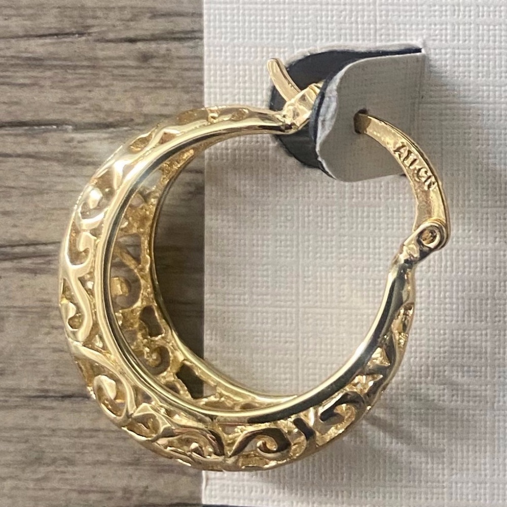 Napier Gold Hoop Earrings - Picture 3 of 4